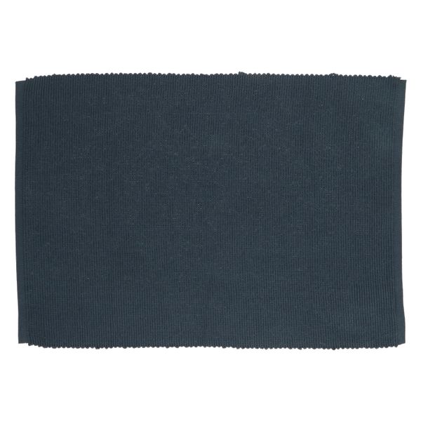 Placemat geribbeld, GOTS bio-katoen, indigo blauw,35 x 50 cm