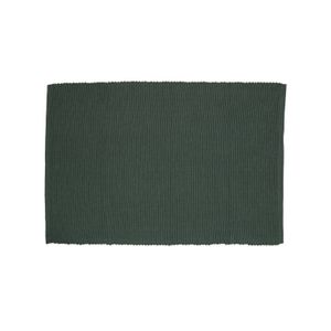 Place mat, organic cotton, ribbed, dark green