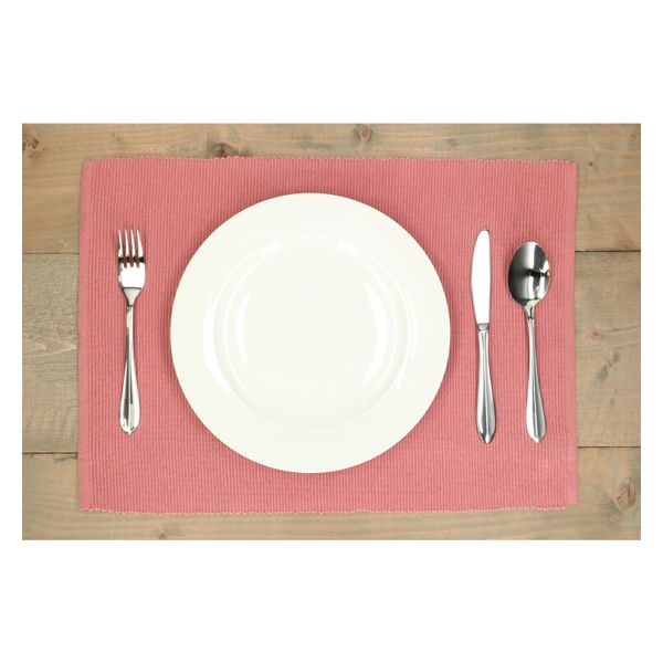 Set de table côtelé, coton bio GOTS, rose foncé, 35 x 50 cm Set de table côtelé, coton bio GOTS, rose foncé, 35 x 50 cm