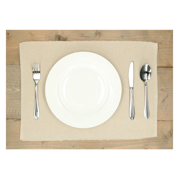 Placemat ribcord, GOTS organic cotton, sand grey, 35 x 50 cm