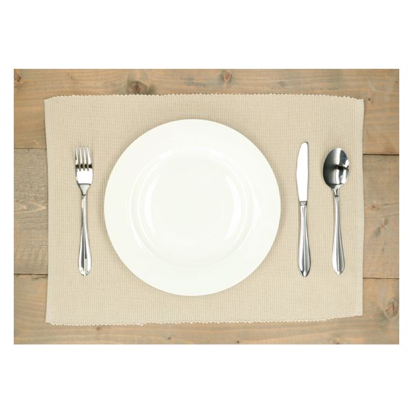 Placemat geribbeld, GOTS bio-katoen, zandgrijs, 35 x 50 cm Placemat geribbeld, GOTS bio-katoen, zandgrijs, 35 x 50 cm