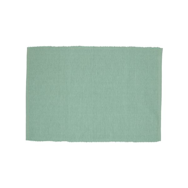 Place mat, organic cotton, ribbed, green-grey