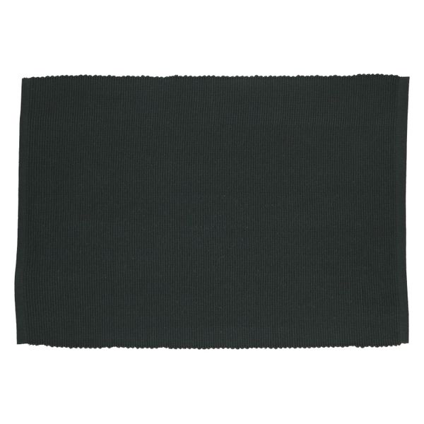 Place mat, organic cotton, ribbed, dark grey