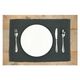 Placemat ribcord, GOTS organic cotton, dark grey, 35 x 50 cm