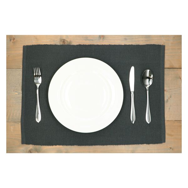 Set de table côtelé, coton bio GOTS, gris foncé, 35 x 50 cm Set de table côtelé, coton bio GOTS, gris foncé, 35 x 50 cm