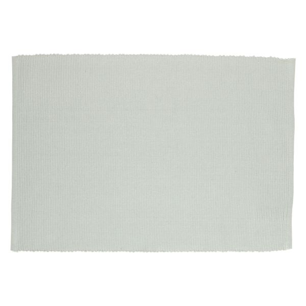 Placemat geribbeld, GOTS bio-katoen, lichtgrijs, 35 x 50 cm