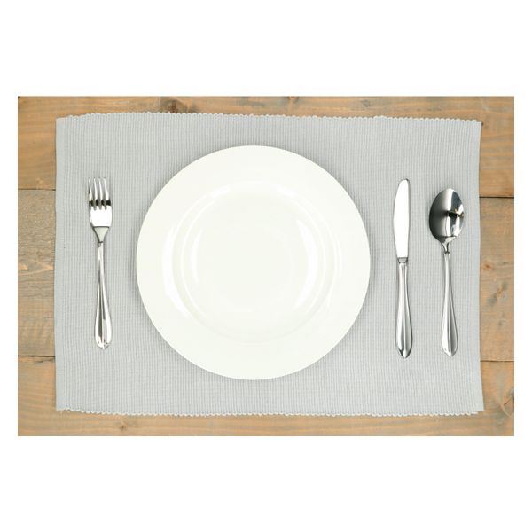 Placemat geribbeld, GOTS bio-katoen, lichtgrijs, 35 x 50 cm Placemat geribbeld, GOTS bio-katoen, lichtgrijs, 35 x 50 cm