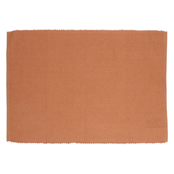 Placemat geribbeld, GOTS bio-katoen, bruin, 35 x 50 cm