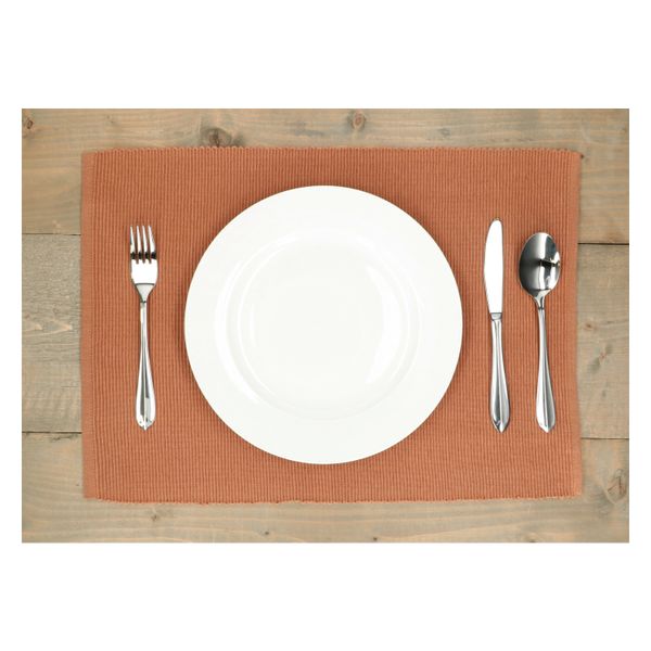 Placemat ribcord, GOTS organic cotton, brown, 35 x 50 cm