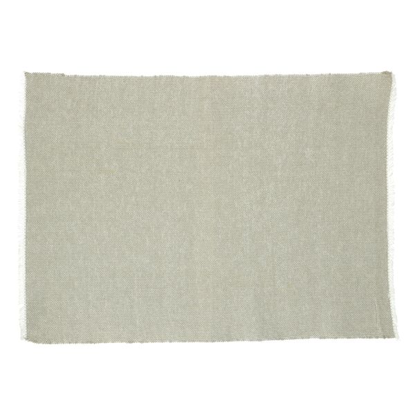 Placemat fringes, GOTS organic cotton, olive green, 35 x 50 cm