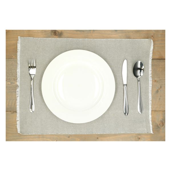 Placemat fringes, GOTS organic cotton, olive green, 35 x 50 cm