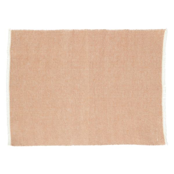 Placemat fringes, GOTS organic cotton, sienna, 35 x 50 cm