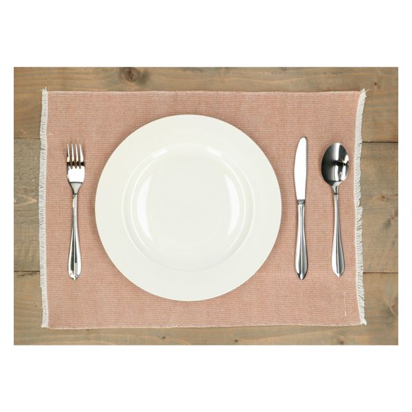 Placemat fringes, GOTS organic cotton, sienna, 35 x 50 cm