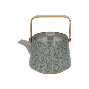 Théière, grès, brindilles vertes, 750 ml