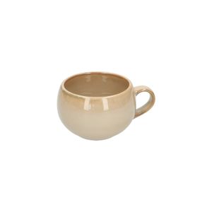 Mug round reactive glaze, stoneware, sand, Ø 9 cm