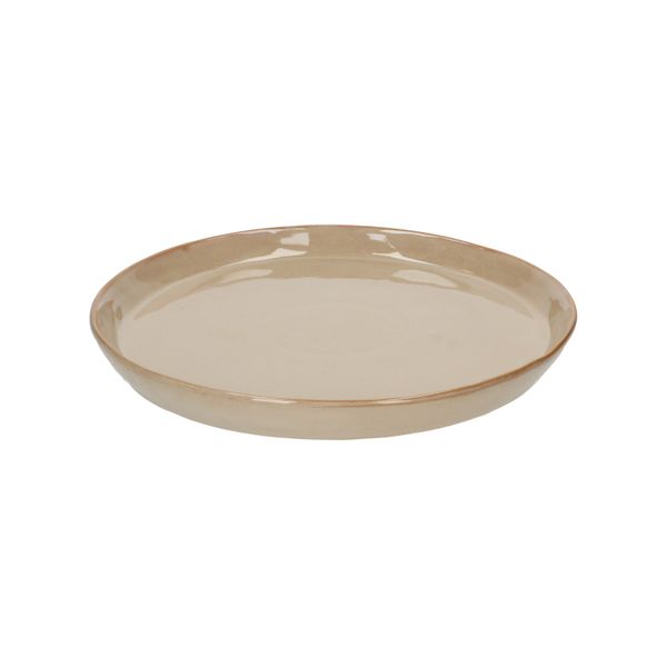 Bord reactief glazuur, steengoed, zand,Ø 26 cm