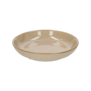 Plate deep reactive glaze, stoneware, sand, Ø 22 cm