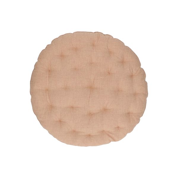 Stoelkussen rond, bio-katoen, sienna gemêleerd, Ø 40 cm