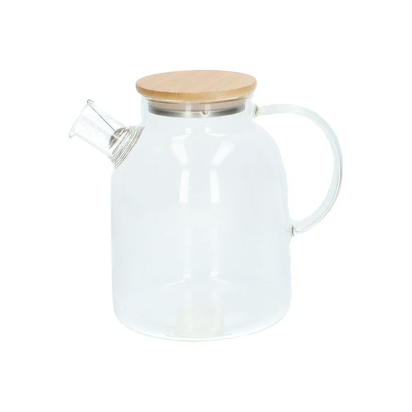 Teapot with bamboo lid, glass, 1.6 l