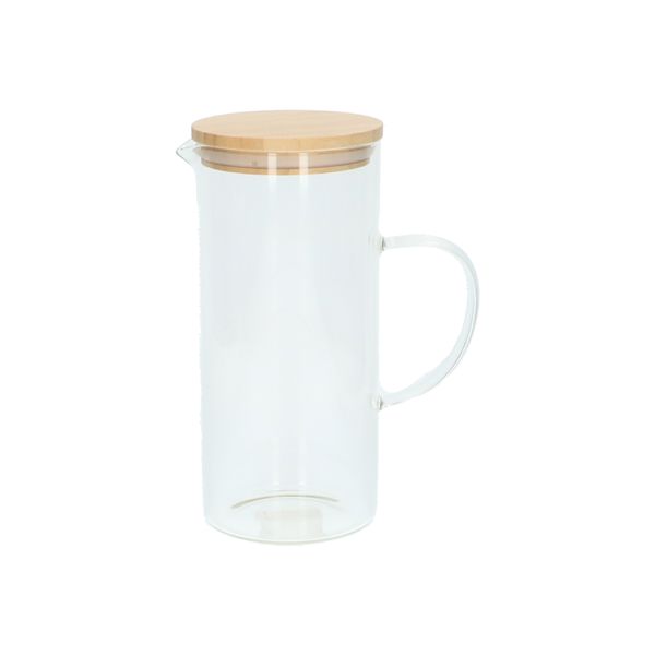 Pitcher with bamboo lid, glass, 1.25 l