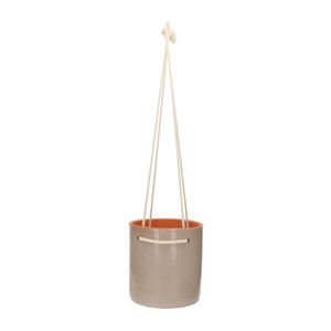 Bloempot met ophangkoord, terracotta, roze, groot