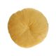 Velvet cushion, organic cotton, yellow ochre, round