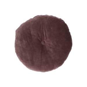 Velvet cushion, organic cotton, violet, round