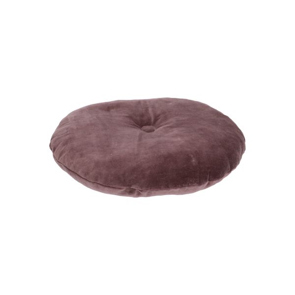 Velours kussen, bio-katoen, violet, rond