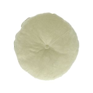 Velvet cushion, organic cotton, celadon, round