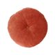 Velvet cushion, organic cotton, terra, round