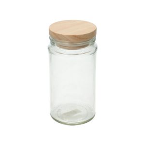 Jar with wooden lid, glass, 550 ml