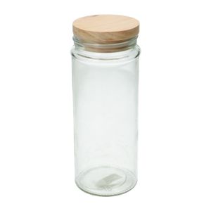 Jar with wooden lid, glass, 800 ml