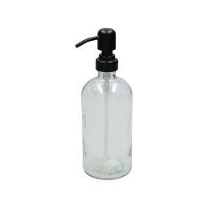 Soap pump, glass and stainless steel, 500 ml