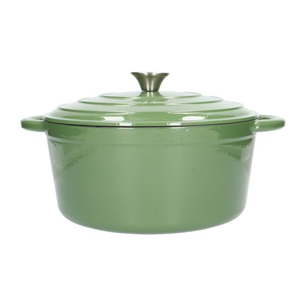 Braadpan, gietijzer, groen,Ø 29 cm