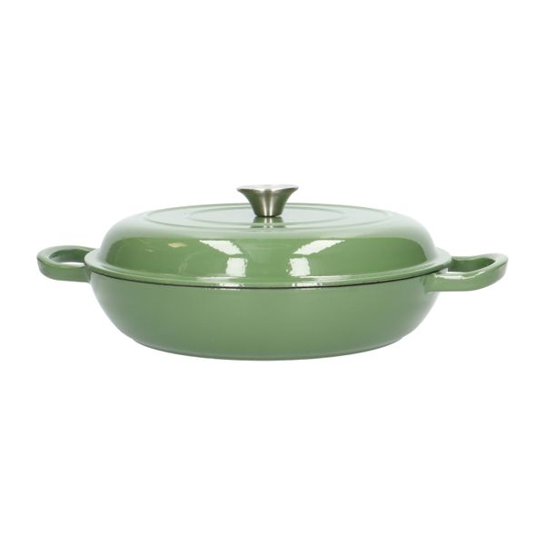 Hapjespan, gietijzer, groen,Ø 30 cm