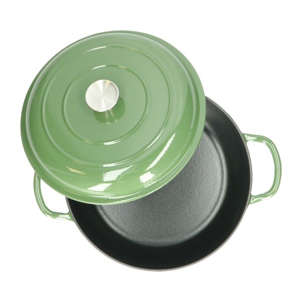 Wok, fonte, vert, Ø 36 cm  Poêles & casseroles chez Dille & Kamille