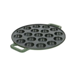 Poffertjes pan, cast iron, green