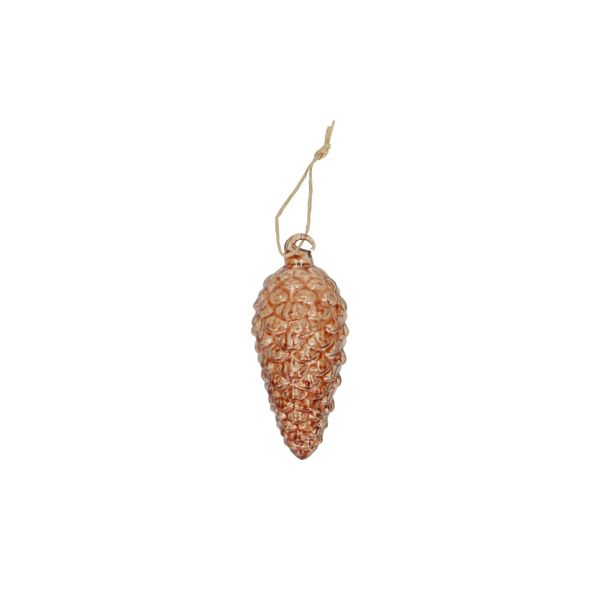 Christmas hanger pine cone, glass, brown, 5 x 10 cm