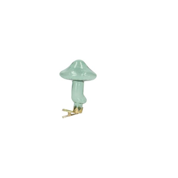 Kerstknijper paddenstoel, glas, lichtgroen, 5 x 8 cm