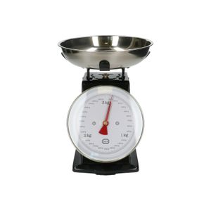 Kitchen scale, metal, black, 3 kg