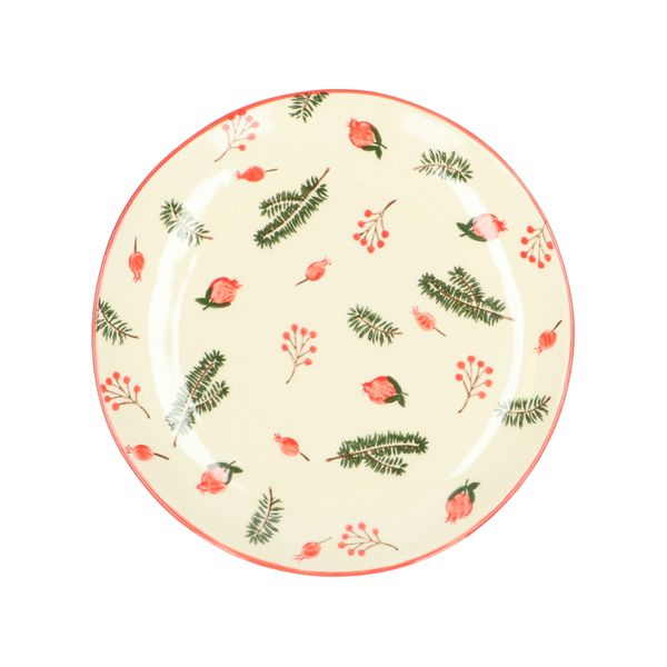 Assiette, grès, baies & brindilles, Ø 20 cm