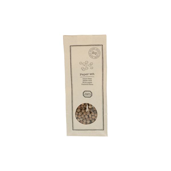 White peppercorns, organic, 50 g