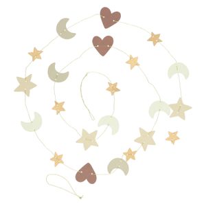 Guirlande de Noël, lune & étoiles, papier, 1,5 m 