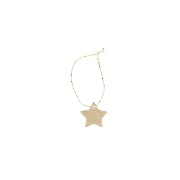 Image of Kersthanger ster, lichtgrijs porselein met spikkels,Ø 3,5 cm