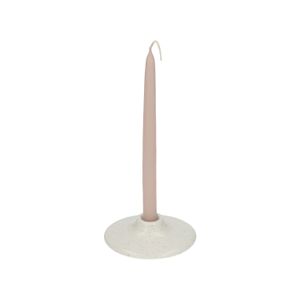 Candlestick low, porcelain, white with speckles