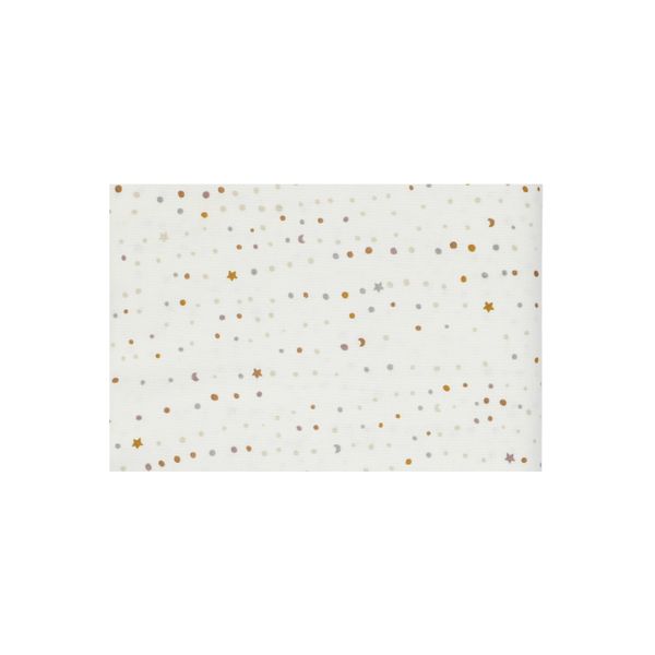 	Tafelkleed, bio-katoen, wit, maan & sterren, 140 x 180 cm