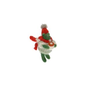 Suspension de Noël, grenouille, feutrine, 8 cm