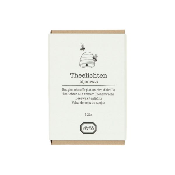 Theelichten zonder cup, bijenwas, 12 stuks