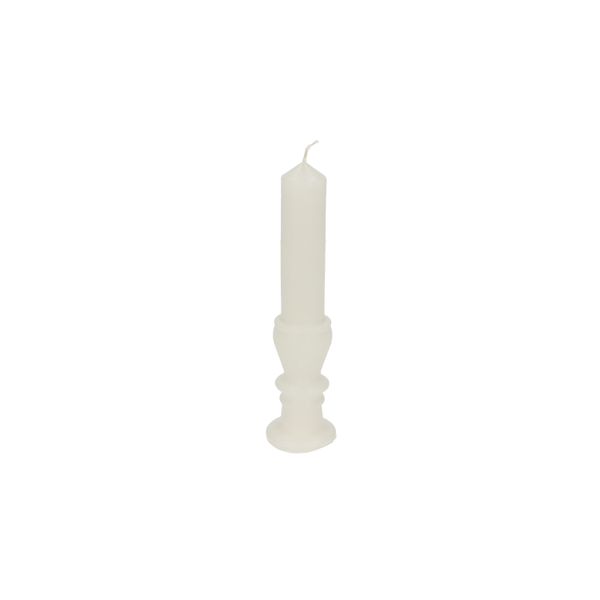 Vormkaars kandelaar, ivoorwit, 19 cm