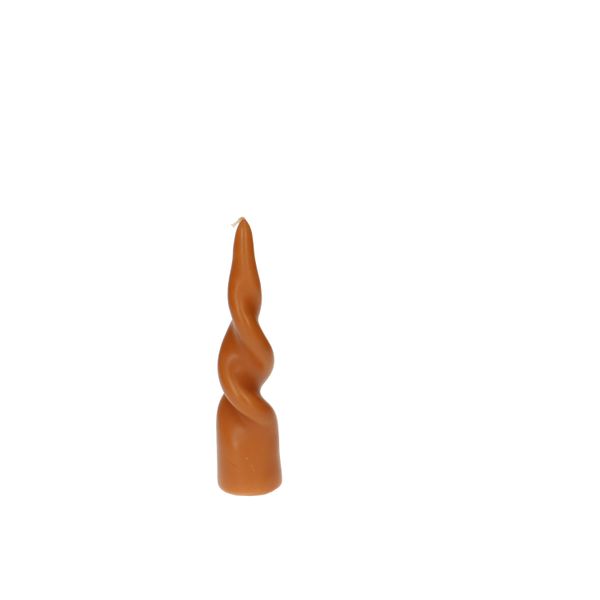 Bougie torsadée, caramel, 20 cm